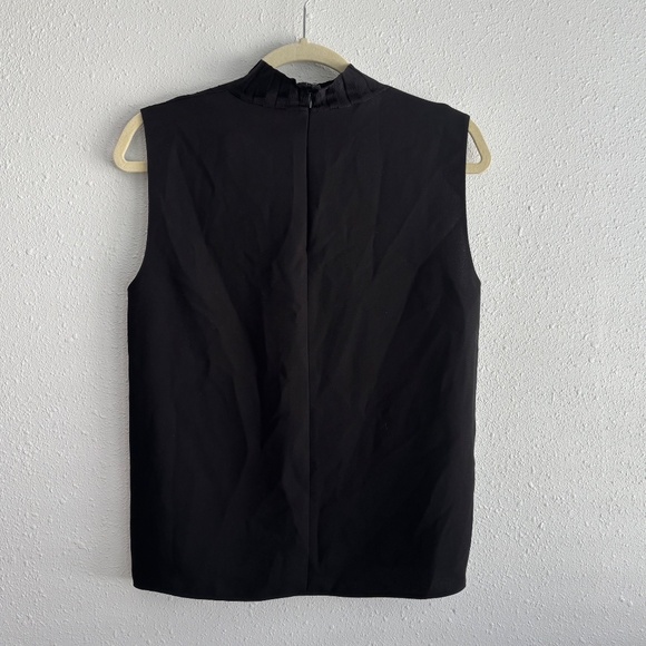 Vince Black Sleeveless Mixed Rib Sleeveless Mock Turtleneck Top - Picture 3 of 6